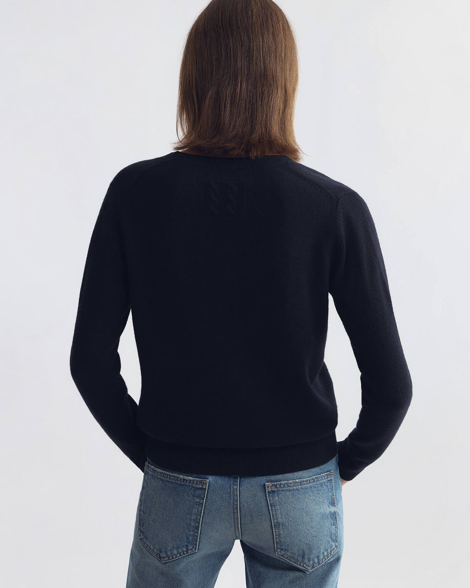 EMMA CASHMERE SWEATER IN DARK NAVY