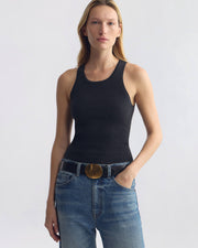 LOTTIE WOOL TANK IN DARK CHARCOAL MELANGE