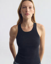 LOTTIE WOOL TANK IN DARK CHARCOAL MELANGE