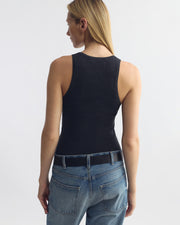 LOTTIE WOOL TANK IN DARK CHARCOAL MELANGE