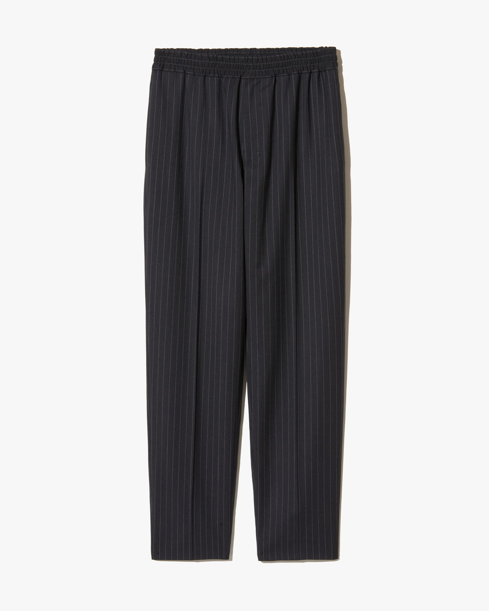 LAWRENCE WOOL PANT IN DARK CHARCOAL PINSTRIPE