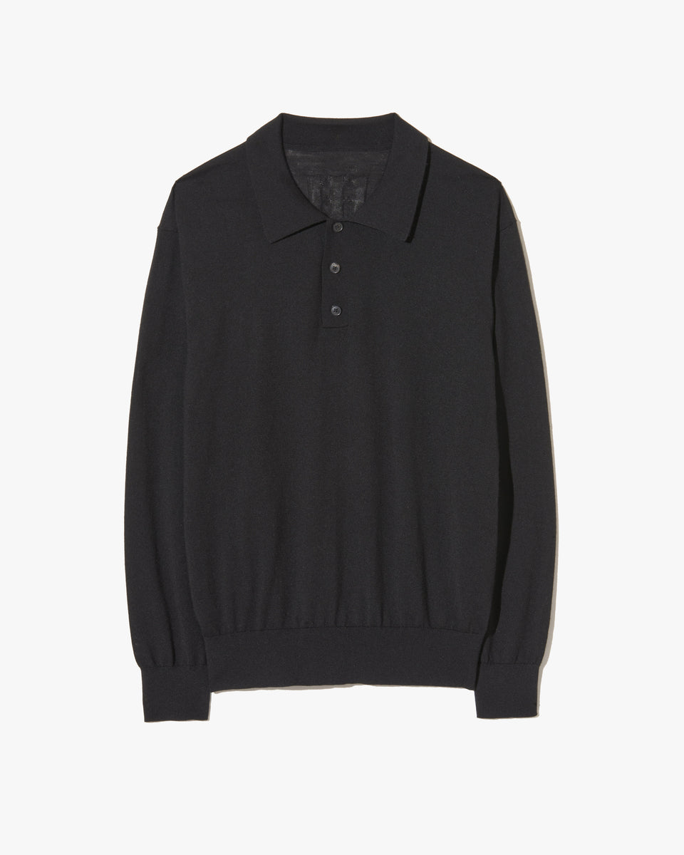 LUDO POLO SWEATER IN BLACK