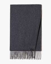 CASHMERE WOVEN SCARF IN DARK CHARCOAL