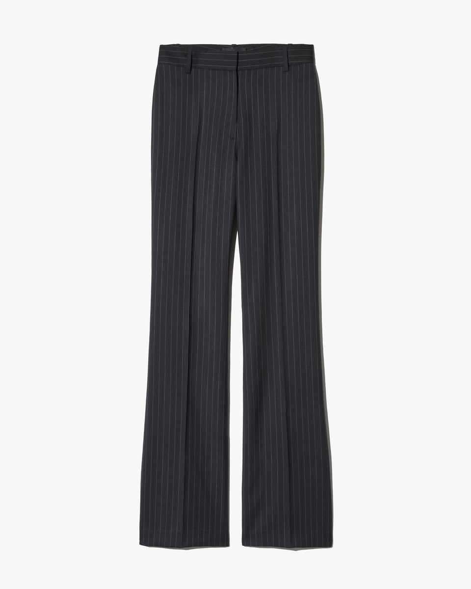 CORETTE WOOL PANT IN DARK CHARCOAL PINSTRIPE