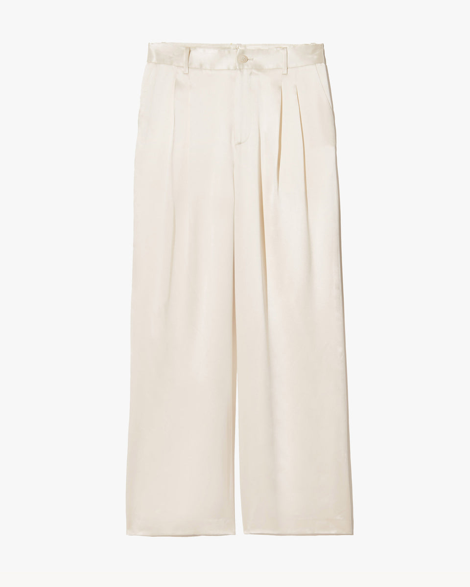 FLAVIE SILK PANT IN IVORY