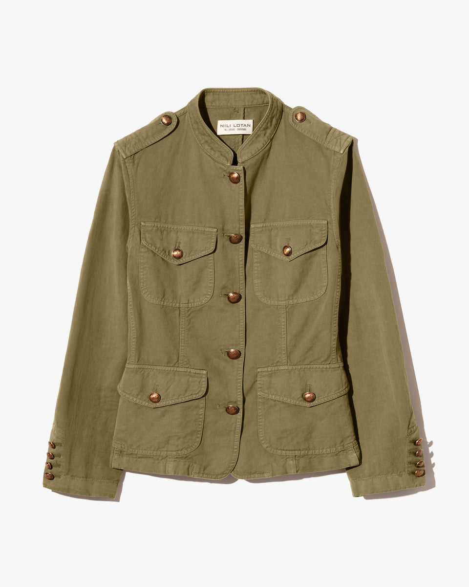 MONA JACKET IN OLIVE GREEN