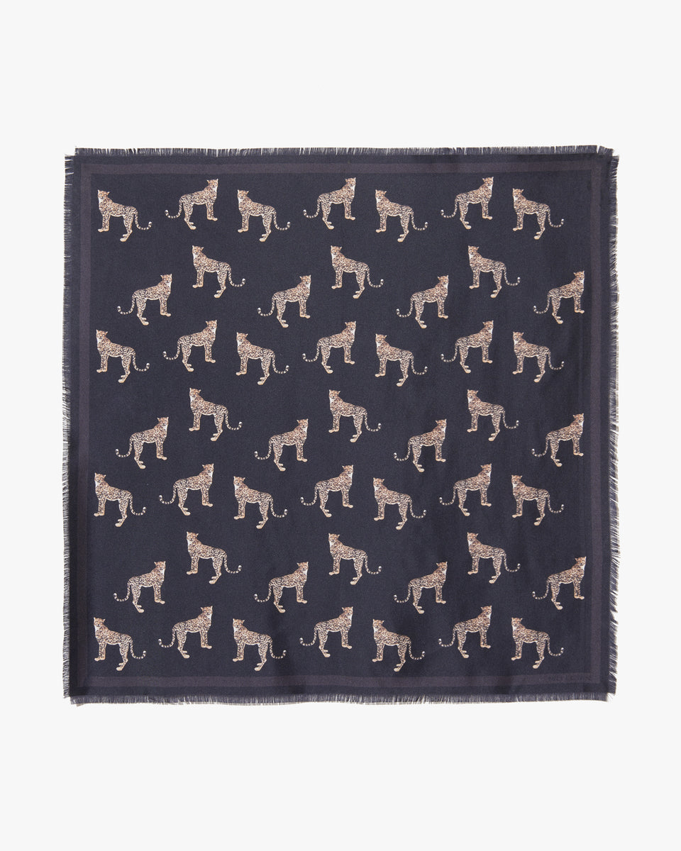 CHEETAH SILK SCARF IN CHEETAH PRINT