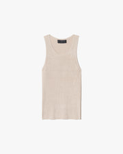 LOTTIE SILK KNIT TANK IN STONE