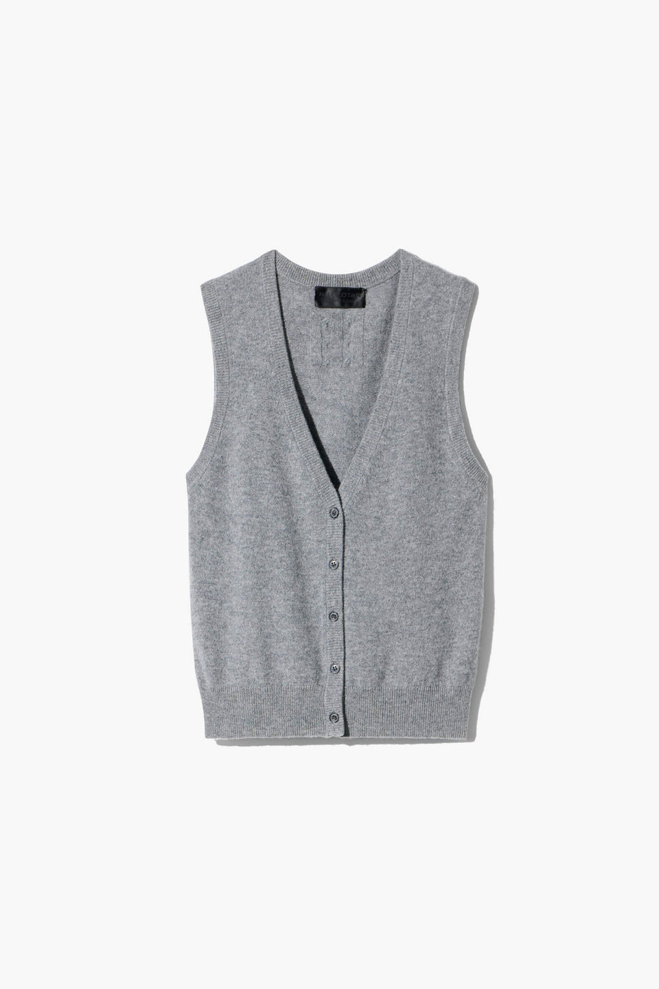 PORTER CASHMERE SWEATER VEST IN PEBBLE GREY HEATHER