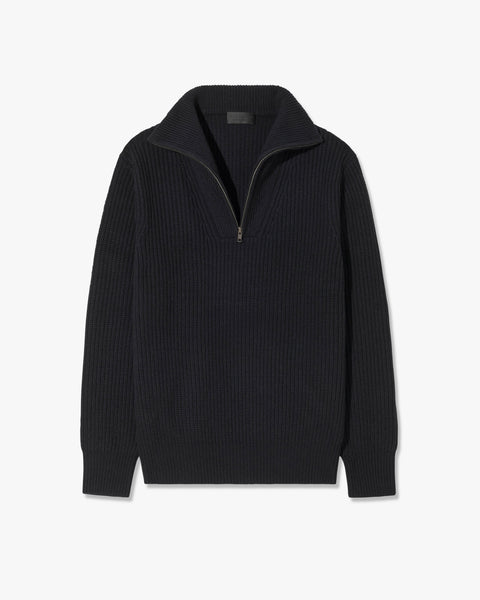 HESTON CASHMERE SWEATER | Men's Quarter-Zip Pullover With Shawl