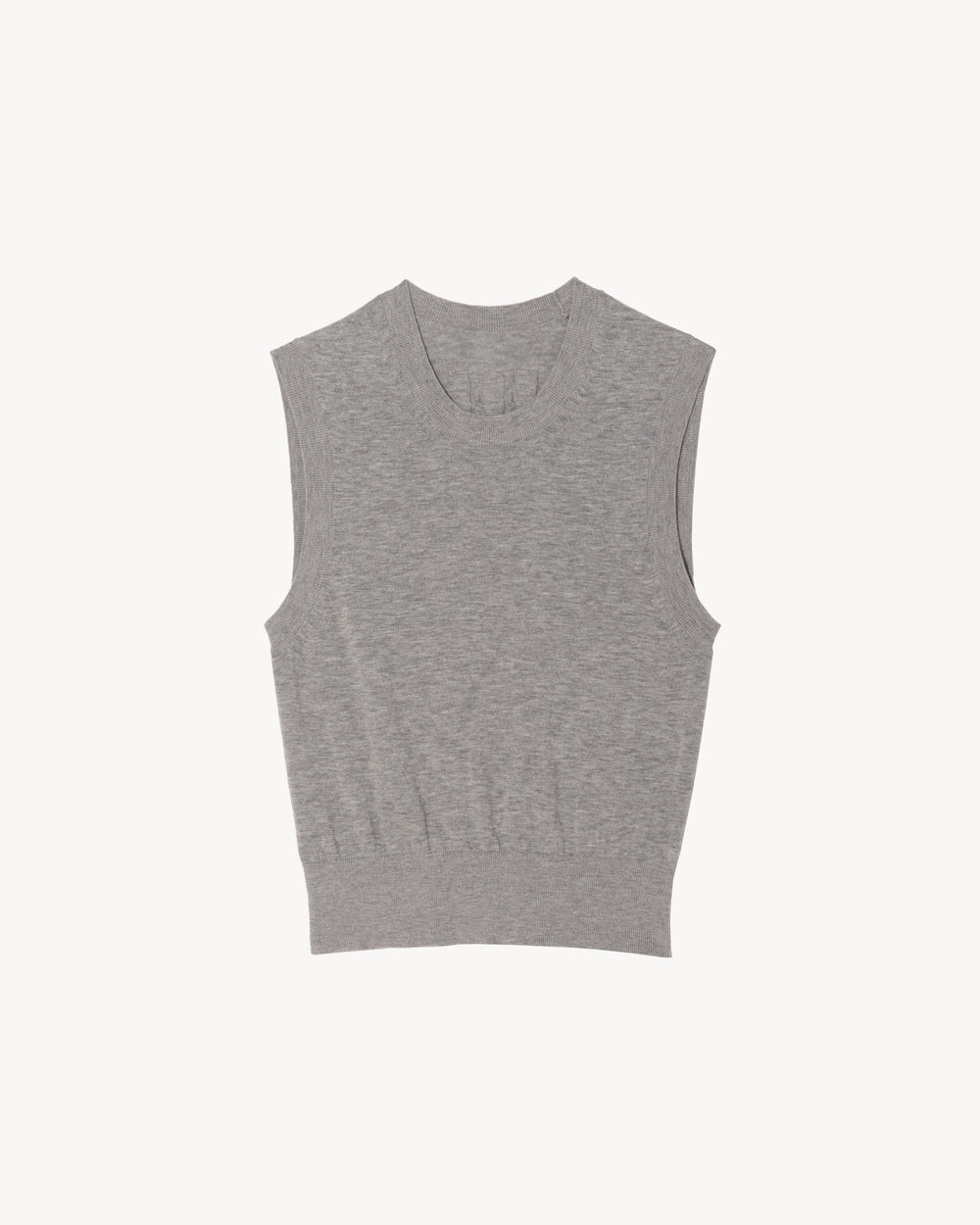 MAY CASHMERE TANK IN LIGHT GREY MELANGE