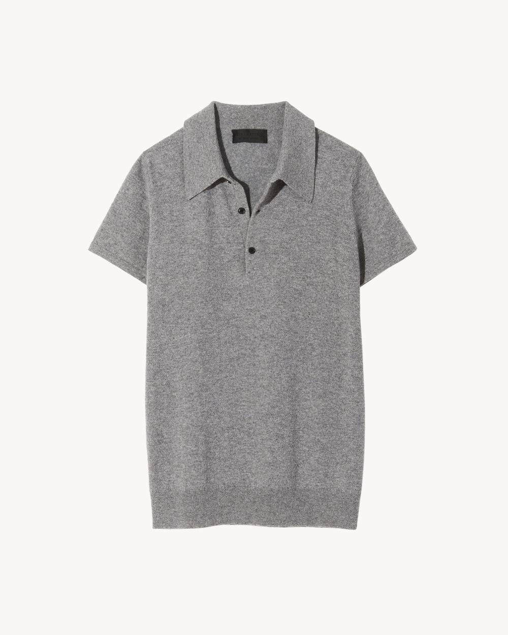 MILOS CASHMERE POLO IN LIGHT GREY MELANGE