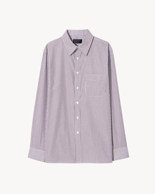 FINN SHIRT IN MINI BROWN STRIPE