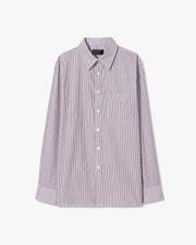 FINN SHIRT IN MINI BROWN STRIPE