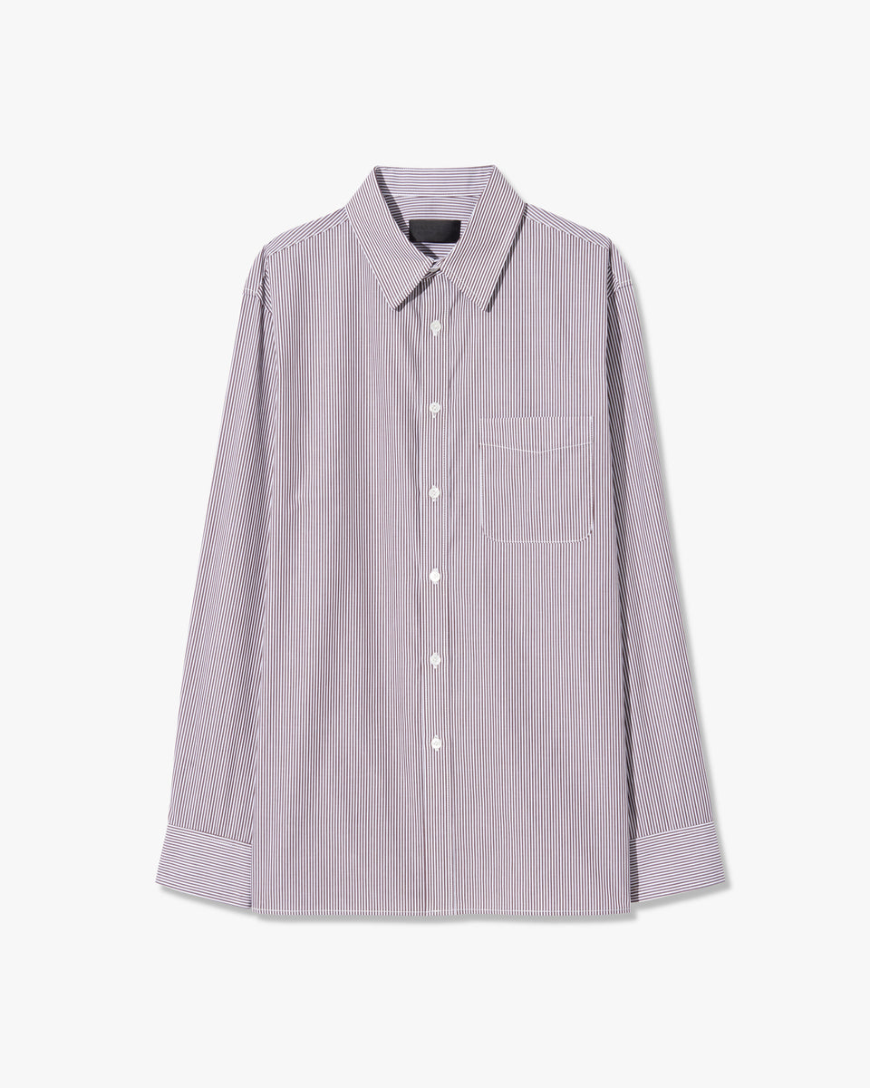 FINN SHIRT IN MINI BROWN STRIPE