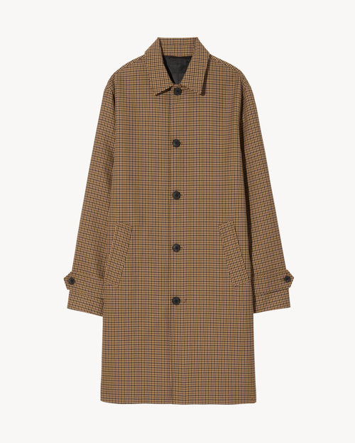 HEDI DUSTER COAT IN BEIGE/BROWN HOUNDSTOOTH