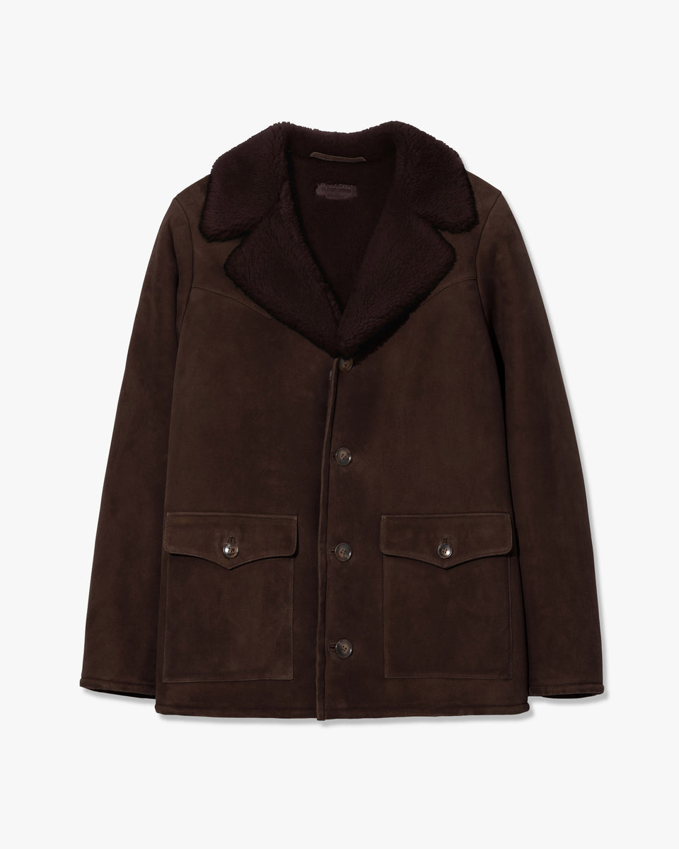 GOSHEN SHEARLING COAT IN ESPRESSO