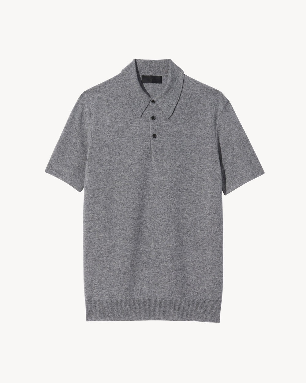 MYLES CASHMERE POLO IN MEDIUM GREY MELANGE