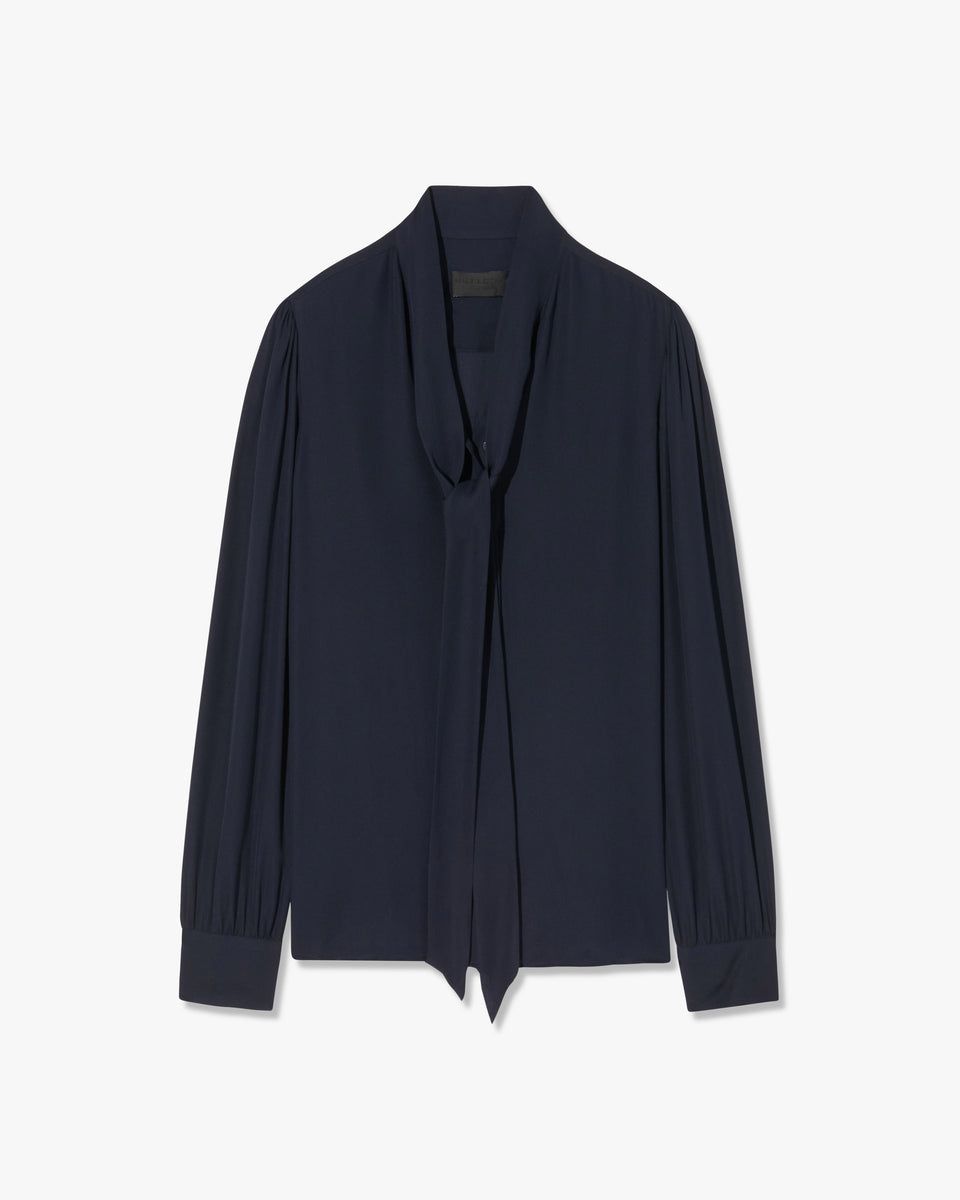 CARINA SILK BLOUSE IN MIDNIGHT