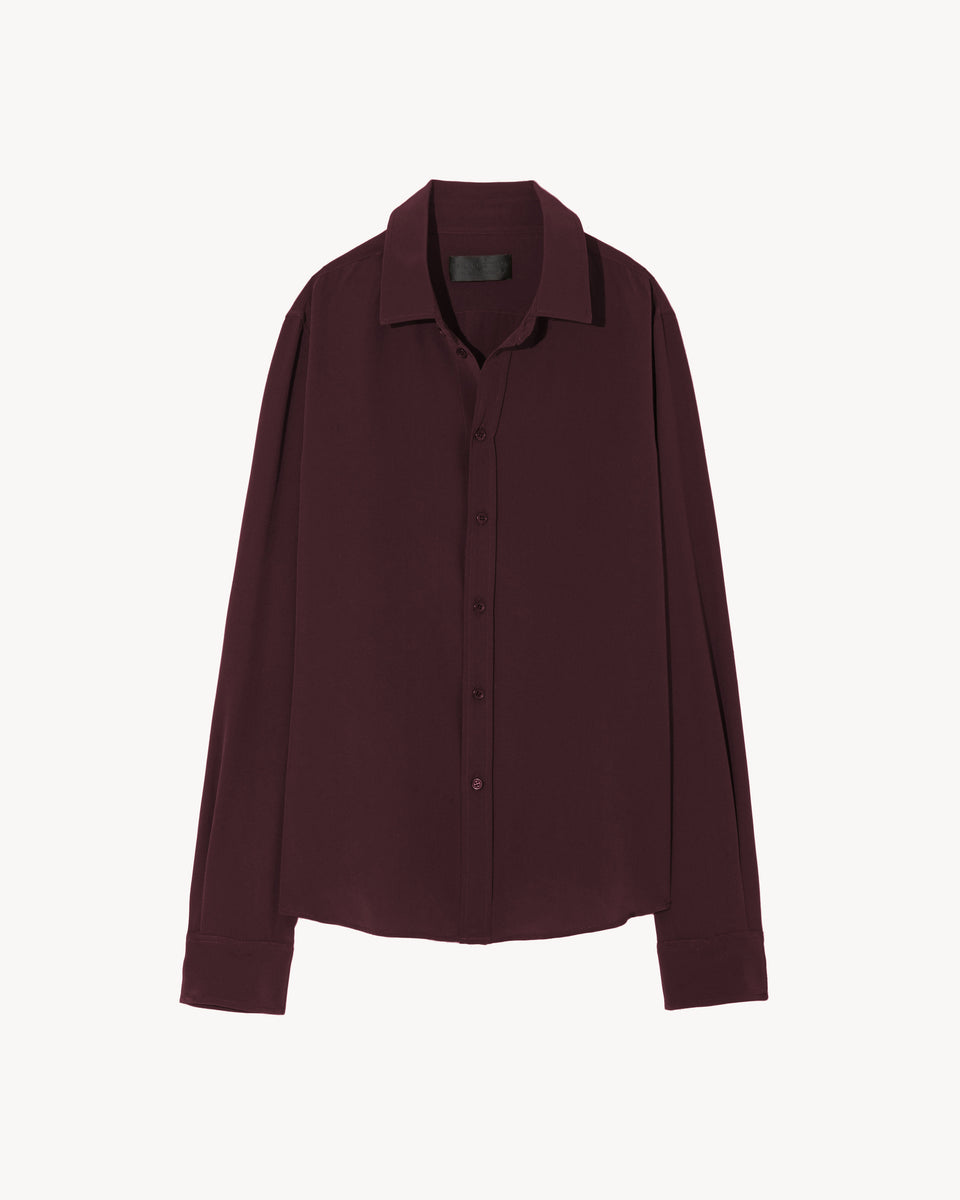 GAIA SILK SHIRT IN OXBLOOD
