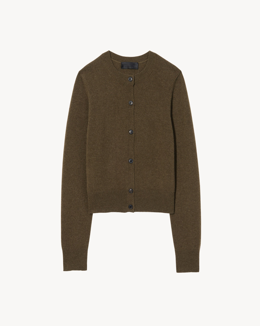 MARCH CASHMERE CARDIGAN IN DARK MOSS