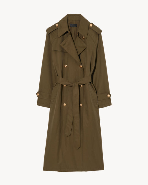 TOUSSAINT TRENCH COAT IN OLIVE GREEN