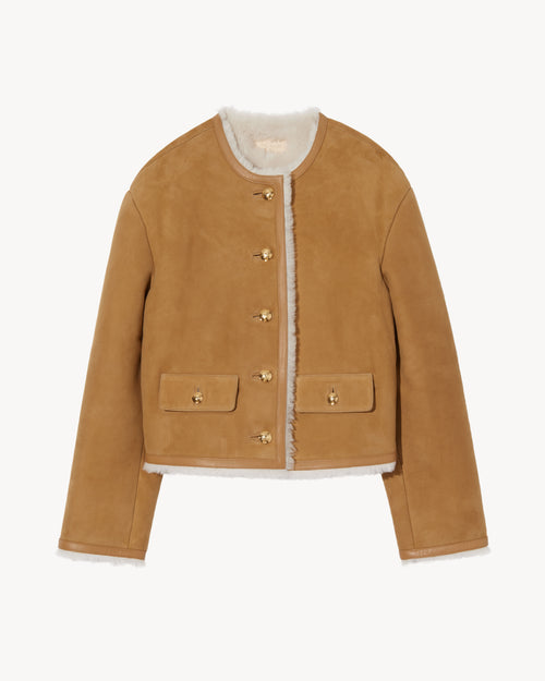 ZANIE SHEARLING JACKET IN TAN/NATURAL