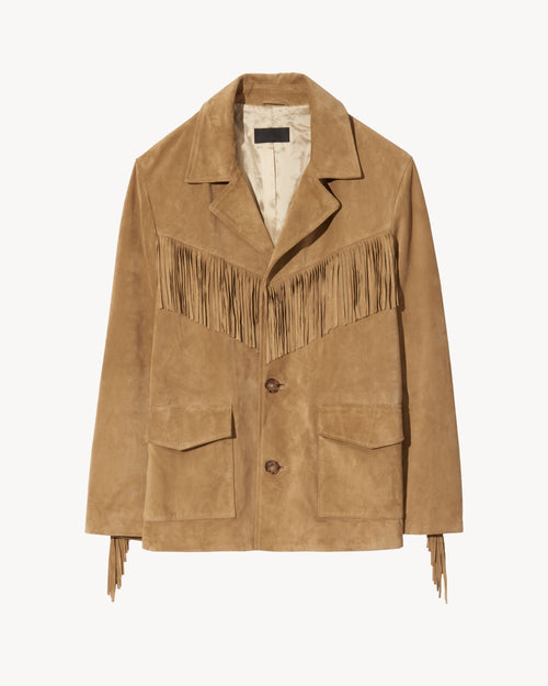 MAELLE SUEDE JACKET IN KHAKI