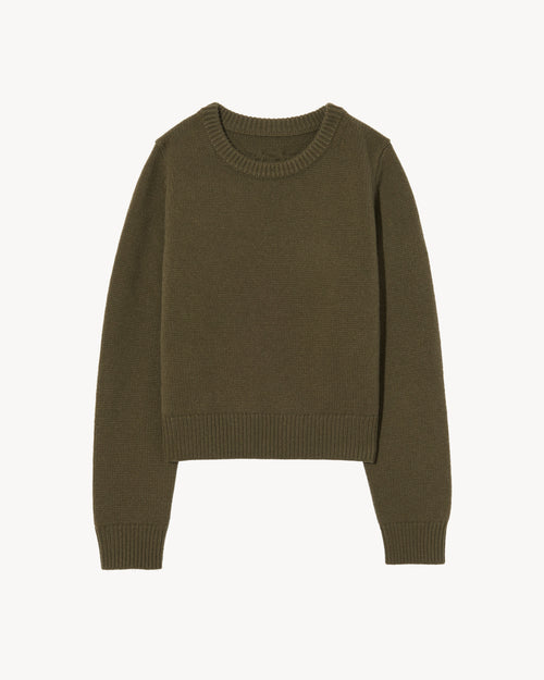 POPPY CASHMERE SWEATER IN DARK MOSS