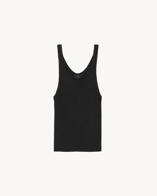 SELAH SILK KNIT TANK IN BLACK