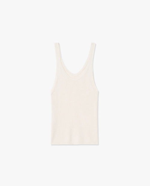 SELAH SILK KNIT TANK IN IVORY