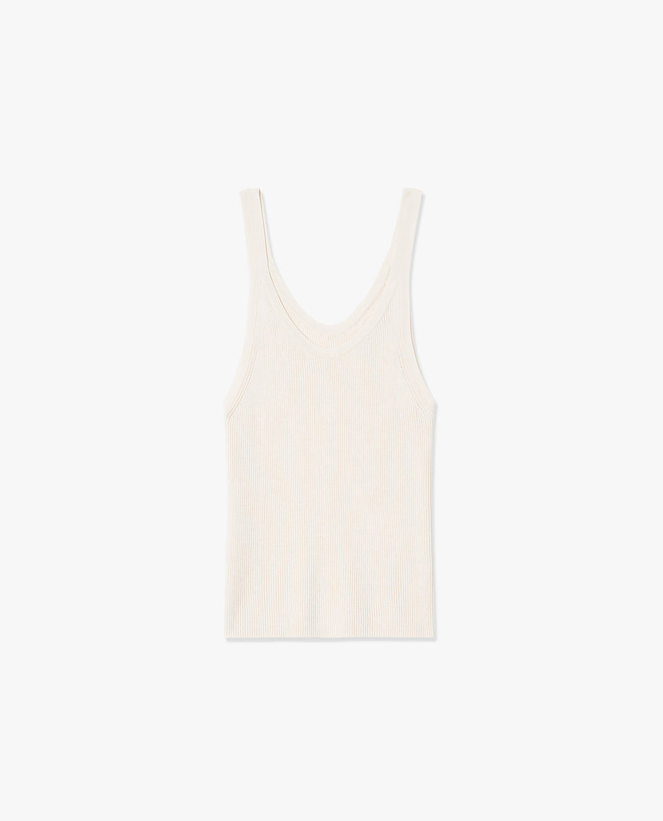 SELAH SILK KNIT TANK IN IVORY