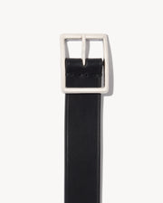 MENS FRANS BELT IN BLACK W/ANTIQUE SILVER BUCKLE