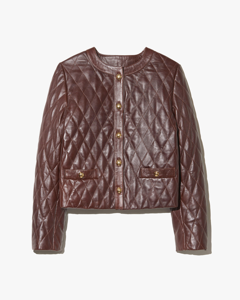 AMY LEATHER JACKET IN BORDEAUX