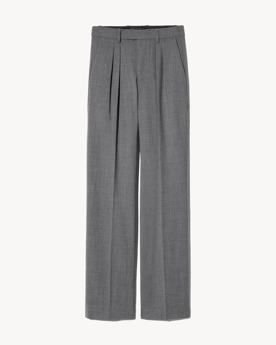 ALPHONSE WOOL PANT IN HEATHER GREY