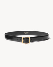 GABRIELE BELT IN BLACK W/ ANTIQUE GOLD BUCKLE