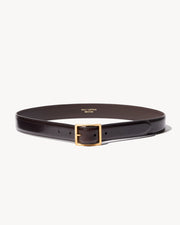 GABRIELE BELT IN ESPRESSO W/ ANTIQUE GOLD BUCKLE