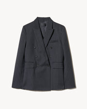 DURAN JACKET IN DARK CHARCOAL PINSTRIPE