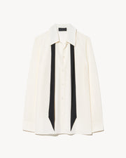 HANFORD SILK SHIRT IN IVORY/BLACK