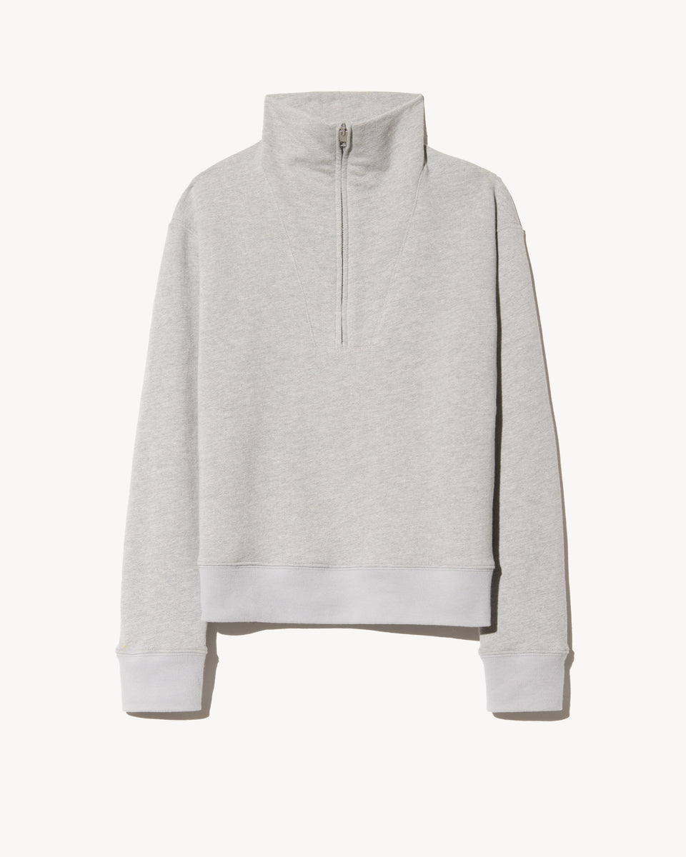 DIYA QUARTER ZIP SWEATSHIRT IN HEATHER GREY
