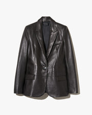 BELMONDE LEATHER TAILORED JACKET IN BLACK
