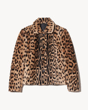 MONTMARTRE SHEARLING CROPPED JACKET IN LEOPARD PRINT