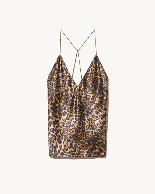 EMILE SILK CAMI IN VINTAGE LEOPARD PRINT
