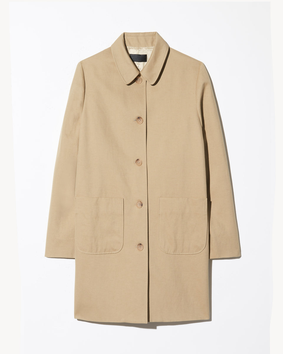 BALZAC SHORT DUSTER COAT IN DESERT KHAKI