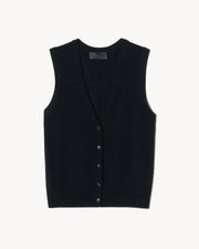 PORTER CASHMERE VEST IN BLACK
