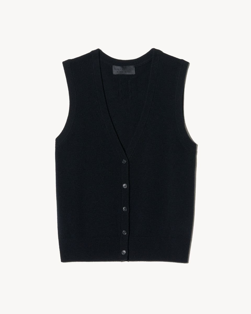 PORTER CASHMERE VEST IN BLACK