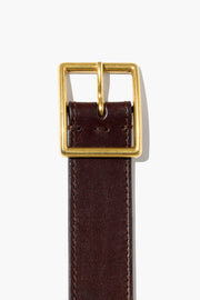 MENS FRANS BELT IN DARK BROWN W/ANTIQUE BRASS BUCKLE