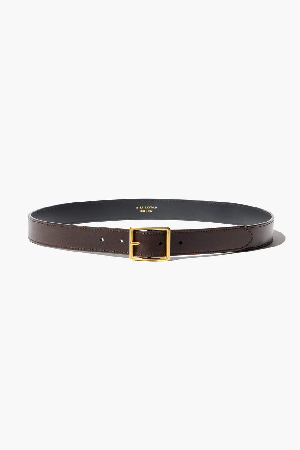 MENS FRANS BELT IN DARK BROWN W/ANTIQUE BRASS BUCKLE