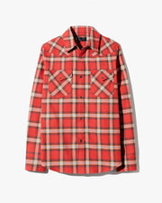 TRAVIS COTTON SHIRT IN RED/TAN PLAID