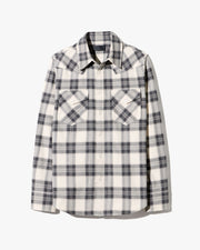 TRAVIS COTTON SHIRT IN IVORY/GREY PLAID